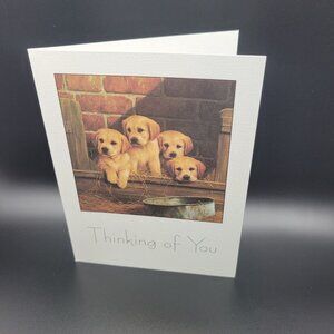 Cochrane Studios Thinking Of You Greeting Card Labrador Puppies Blank USA Made